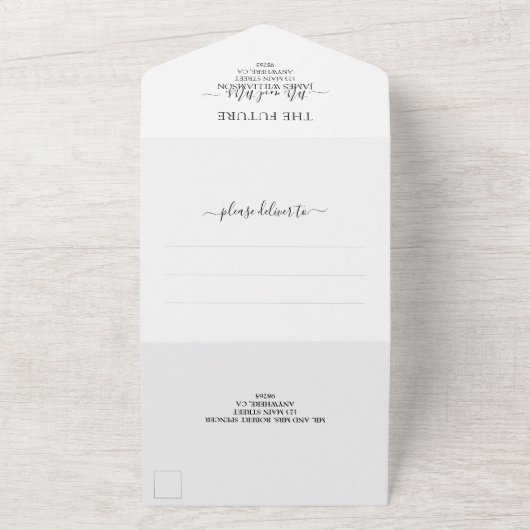 Simple Photo Wedding RSVP All In One Uitnodiging (Buitenkant)