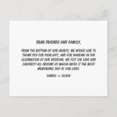 Simple Photo Wedding Thank You Card Informatiekaartje (Achterkant)