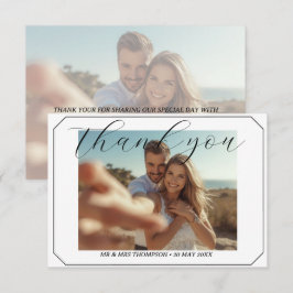 Simple Photo Wedding Thank you Card Modern Couple Bedankkaart