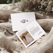 Simple Photo with Monogram Wedding Bedankkaart