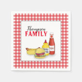 Simple Picnic Watercolor Hamburger Hotdog Cute Servet (Voorkant)
