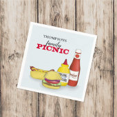 Simple Picnic Watercolor Hamburger Hotdog Cute Servet