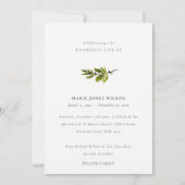 Simple Pine Branch Foliage Memorial Service Card Bedankkaart (Voorkant)