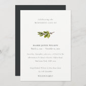 Simple Pine Branch Foliage Memorial Service Card Bedankkaart (Voorkant / Achterkant)