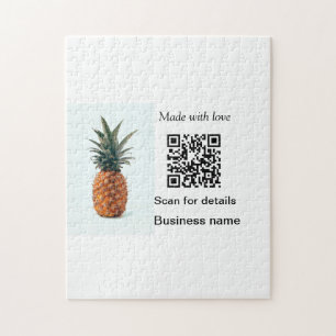 Simple pineapple fruit food q r code business deta legpuzzel