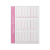 Simple Pink 8.5x11 Three Column Checklist Notitieblok (Linkerzijde)