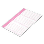 Simple Pink 8.5x11 Three Column Checklist Notitieblok (Schuin)