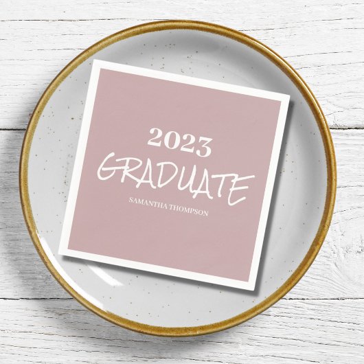 Simple Pink Afstuderen Paper Napkin Servet