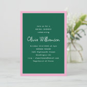 Simple Pink and Green Modern Trendy Bridal Shower Kaart (Staand voorkant)