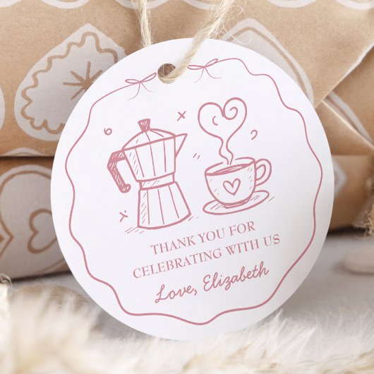 Simple Pink Baby Is Brewing Thank You Bedankjes Labels