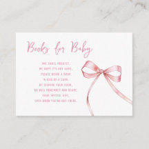 Simple Pink Bow Meisje Baby shower Boeken voor Bab