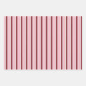Simple Pink Burgundy Stripes Christmas Inpakpapier Vel (Voorkant 2)