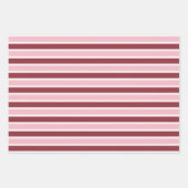 Simple Pink Burgundy Stripes Christmas Inpakpapier Vel (Voorkant)