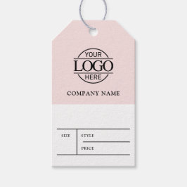 Simple Pink Business Logo Clothing Price Hang Tag Cadeaulabel