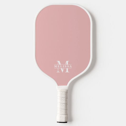 Simple Pink Elegant Monogram Pickleball Paddle (Achterkant)