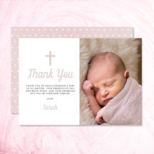 Simple Pink Girl Baptism Christening Foto