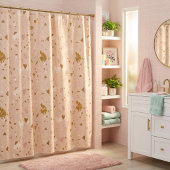 Simple Pink Glitter  Douchegordijn