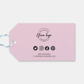 Simple Pink Gold Company Logo Social Bedankt Cadeaulabel (Achterkant Horizontaal)