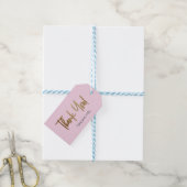 Simple Pink Gold Company Logo Social Bedankt Cadeaulabel (Met Touw)