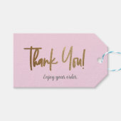 Simple Pink Gold Company Logo Social Bedankt Cadeaulabel (Voorkant (Horizontaal))