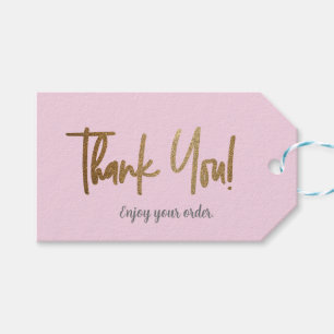 Simple Pink Gold Company Logo Social Bedankt Cadeaulabel
