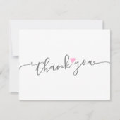 Simple Pink Heart Girl Baby shower Bedankt (Voorkant)