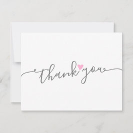 Simple Pink Heart Girl Baby shower Bedankt