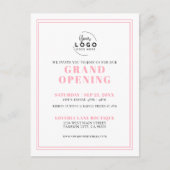 Simple Pink Logo Business Grand Opening Invitation Briefkaart (Voorkant)