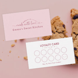 Simple Pink Made with Love Bakery Rewards Loyalty Visitekaartje