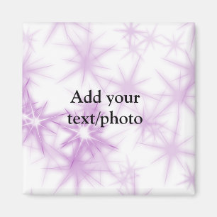 Simple pink purple glitter sparkle add name text t magneet