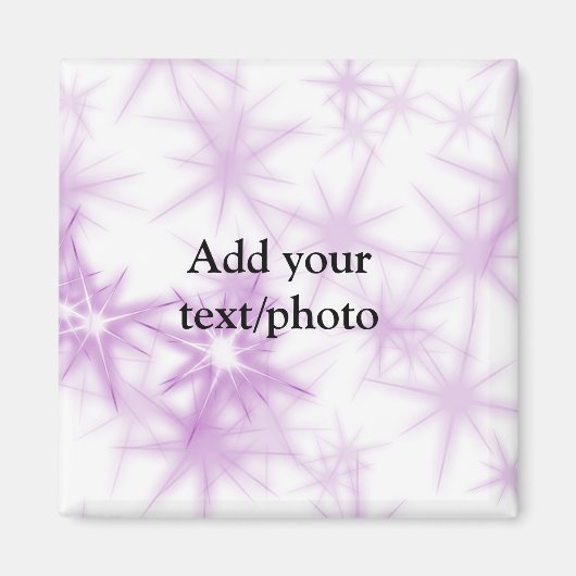 Simple pink purple glitter sparkle add name text t magneet (Voorkant)