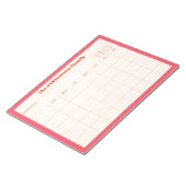 Simple Pink Red Checkered Family Planner Calendar Notitieblok (Schuin)