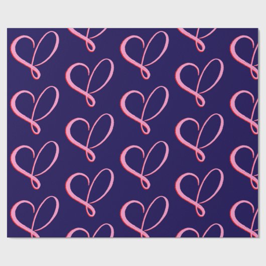Simple Pink Red Hearts Cadeaupapier (Vlak)