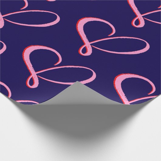 Simple Pink Red Hearts Cadeaupapier (Hoek)