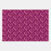 Simple Pink Red Hearts Inpakpapier Vel (Voorkant)