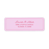 Simple Pink & Red Wedding Return Address Etiket (Voorkant)