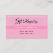 Simple Pink Registry Babyshower QR Enclosure Card Informatiekaartje (Voorkant)