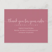Simple Pink Script Cake Care Instructions Bakery Bedankkaart (Achterkant)