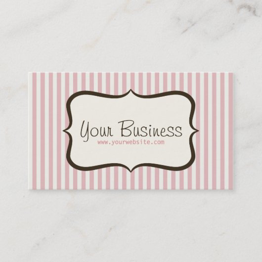 Simple Pink Stripe Visitekaartje (Voorkant)
