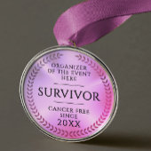 Simple Pink Survivor Awareness Fundraiser Medal Metalen Ornament