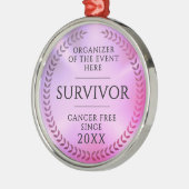 Simple Pink Survivor Awareness Fundraiser Medal Metalen Ornament (Links)