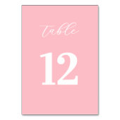 Simple Pink Table Numbers Sign Kaart (Voorkant)