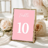 Simple Pink Table Numbers Sign Kaart