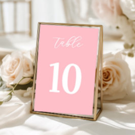 Simple Pink Table Numbers Sign Kaart