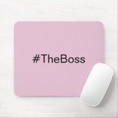 Simple Pink The Boss hashtag aangepaste naam Muismat (Met muis)