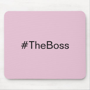 Simple Pink The Boss hashtag aangepaste naam Muismat