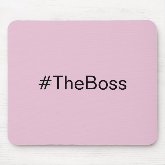 Simple Pink The Boss hashtag aangepaste naam Muismat (Voorkant)