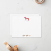 Simple Pink Tiger Script Personalized Stationery Notitiekaartje (Voorkant / Achterkant in situ)