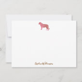 Simple Pink Tiger Script Personalized Stationery Notitiekaartje (Voorkant)