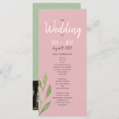 Simple Pink Wedding Program Programmakaart (Voorkant / Achterkant)